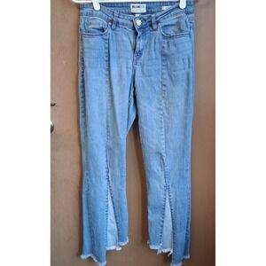 William Rast‎ Crop Flare 2 Tone Uneven Hem Jeans Pre-Owned 27